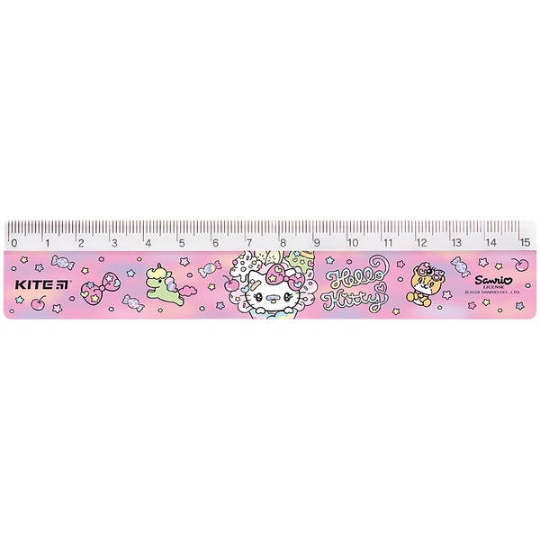Лінійка пластикова Kite Hello Kitty HK24-090-2, 15 см HK24-090-2 фото