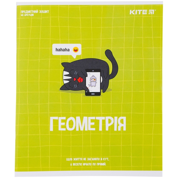 Зошит предметний Kite Cat K23-240-19, 48 аркушів, клітинка, геометрія K23-240-19 фото