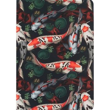 Книга записна Axent Fish 8700-1-A, А5, 80 аркушів, клітинка, червоно-зелена 8700-1-A фото
