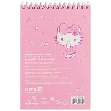 Блокнот на спіралі Kite Hello Kitty HK26-196-1, А6, 48 аркушів, нелінований HK26-196-1 фото