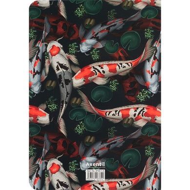 Книга записна Axent Fish 8700-1-A, А5, 80 аркушів, клітинка, червоно-зелена 8700-1-A фото
