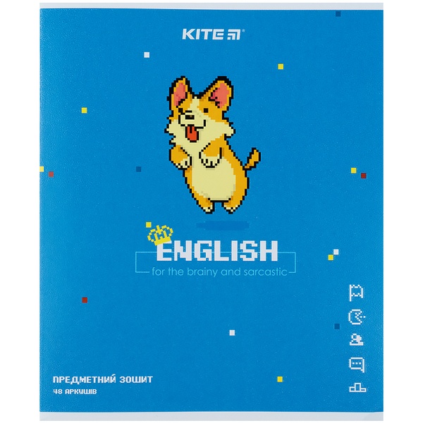 Предметная тетрадь Kite Pixel K21-240-10, 48 листов, в линию, английский язык K21-240-10 фото