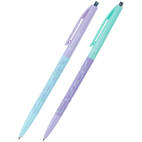 Ручка шариковая автоматическая Kite Flowers K21-361-2, синяя K21-361-2 фото