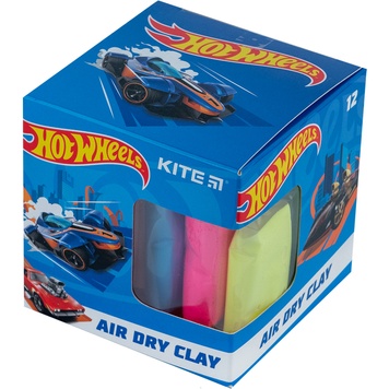 Пластилин воздушный Kite Hot Wheels HW23-135, 12 цветов + формочка HW23-135 фото