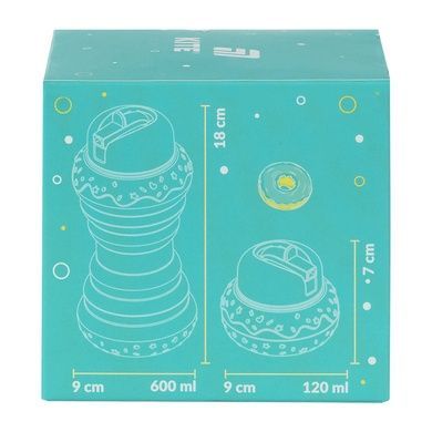 Силіконова пляшка для води Kite K26-1271-1, 600 мл, бірюзова K26-1271-1 фото