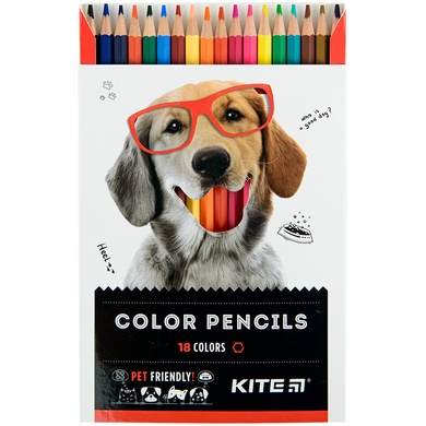 Олівці кольорові Kite Dogs K22-052-1, 18 кольорів K22-052-1 фото