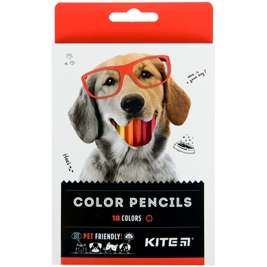 Олівці кольорові Kite Dogs K22-052-1, 18 кольорів K22-052-1 фото