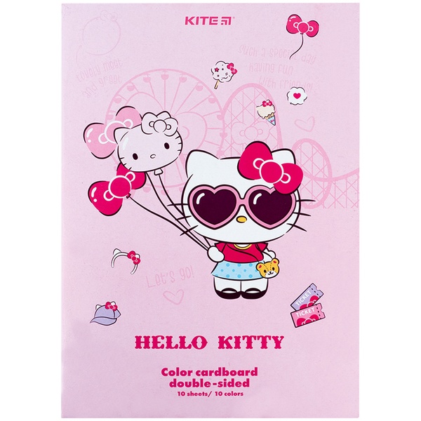 Картон кольоровий двосторонній Kite Hello Kitty HK24-255, А4, 10 аркушів HK24-255 фото