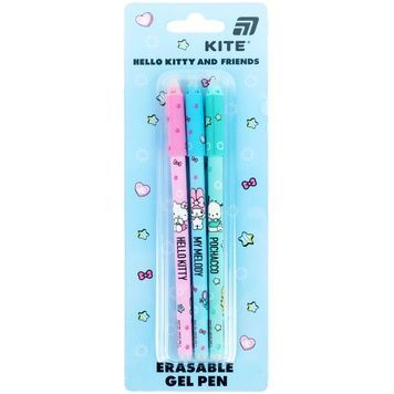 Ручка гелева "пиши-стирай" Kite Hello Kitty HK26-350-1/3BL, набір 3шт, синя HK26-350-1/3BL фото
