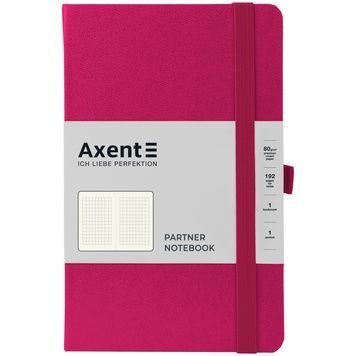 Книга записна Axent Partner 8201-50-A, 125*195 мм, 96 аркушів, клітинка, малинова 8201-50-A фото