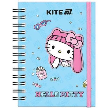 Блокнот на спіралі Kite Hello Kitty HK25-229-1, А6, 80 аркушів, клітинка HK25-229-1 фото