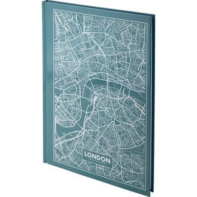 Книга записна Axent Maps London 8422-516-A, A4, 210x295 мм, 96 аркушів, клітинка, тверда обкладинка, бірюзова 8422-516-A фото
