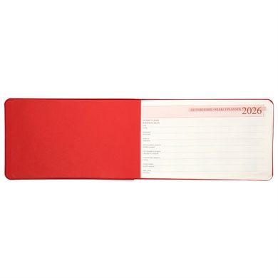 Щотижневик 10х17см Leo Planner датований 2026 "Glory", м'який, червоний, 128 сторінок (252652) 252652 фото