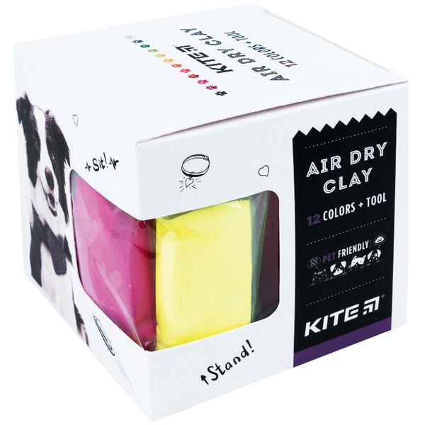 Пластилин воздушный Kite Dogs K22-135, 12 цветов + формочка K22-135 фото