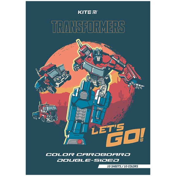 Картон кольоровий двосторонній Kite Transformers TF24-255, А4 TF24-255 фото