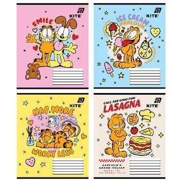 Зошит шкільний Kite Garfield GF26-235, 12 аркушів, коса лінія GF26-235 фото