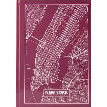 Книга записна Axent Maps New York 8422-543-A, A4, 210x295 мм, 96 аркушів, клітинка, тверда обкладинка, рожево-коричнева 8422-543-A фото