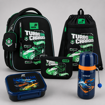 Шкільний набір 5в1 Kite Education Hot Wheels SET_HW26-555S SET_HW26-555S фото