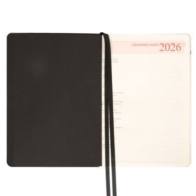 Щоденник-діловий записник А5 Leo Planner датований 2026 "Boss", м'який, чорний, 368 сторінок (252634) 252634 фото