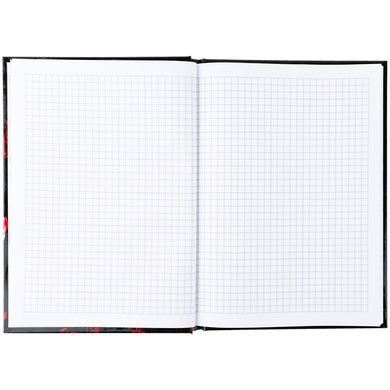 Книга записная жесткая обкл. А5, 96 л., клетка, Red fleur 8459-3-A фото