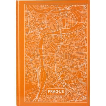 Книга записна Axent Maps Prague 8422-542-A, A4, 210x295 мм, 96 аркушів, клітинка, тверда обкладинка, персиковий 8422-542-A фото