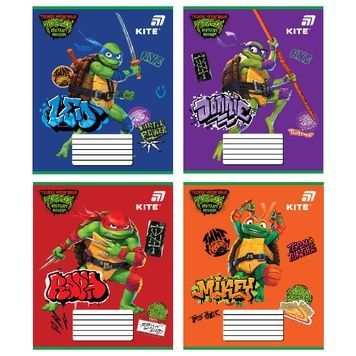 Зошит шкільний Kite Ninjia Turtles NT26-235, 12 аркушів, коса лінія NT26-235 фото