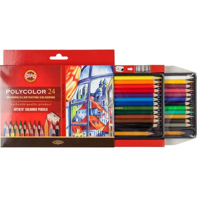 Художественные цветные карандаши POLYCOLOR, 24 цв. карт.уп. 3834 фото