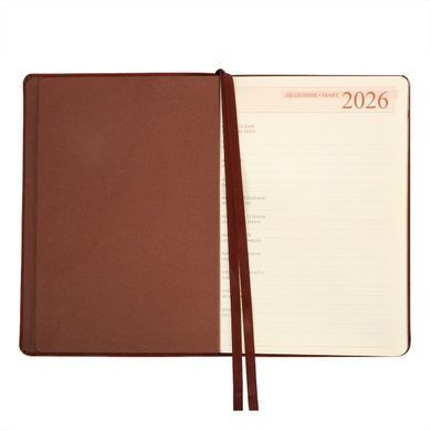 Щоденник-діловий записник А5 Leo Planner датований 2026 "Case", інтегральний, коричневий, 368 сторінок (252659) 252659 фото