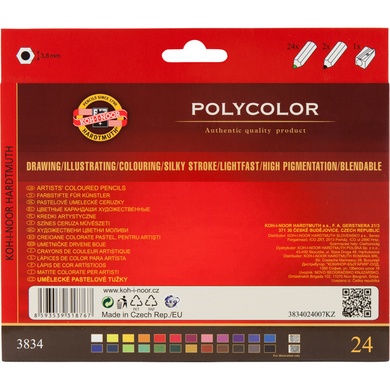 Художественные цветные карандаши POLYCOLOR, 24 цв. карт.уп. 3834 фото