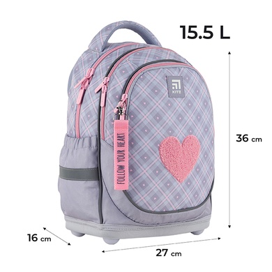 Шкільний набір Kite Fluffy Heart SET_K24-724S-1 (рюкзак, пенал, сумка) SET_K24-724S-1 фото