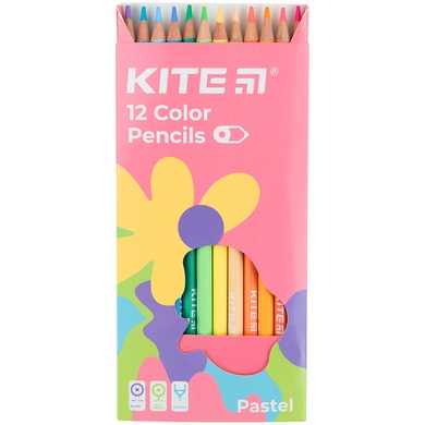 Карандаши цветные Kite Fantasy Pastel K22-451-2, 12 цветов K22-451-2 фото