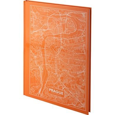 Книга записна Axent Maps Prague 8422-542-A, A4, 210x295 мм, 96 аркушів, клітинка, тверда обкладинка, персиковий 8422-542-A фото