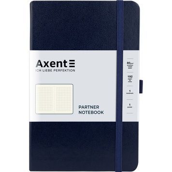 Книга записна Axent Partner 8201-02-A, A5-, 125x195 мм, 96 аркушів, клітинка, тверда обкладинка, синя 8201-02-A фото