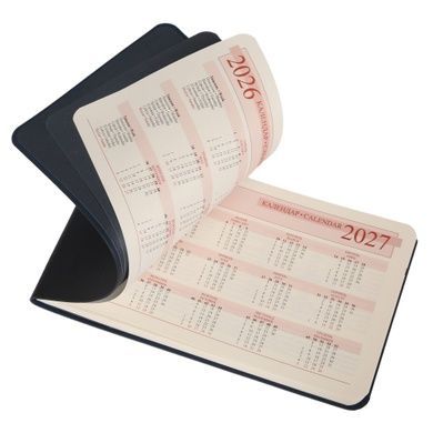Щотижневик 10х17см Leo Planner датований 2026 "Binario", м'який, темно-синій, 128 сторінок (252654) 252654 фото