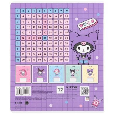 Зошит шкільний Kite Kuromi HK25-232-4, 12 аркушів, клітинка HK25-232-4 фото