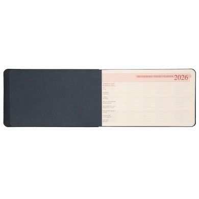 Щотижневик 10х17см Leo Planner датований 2026 "Binario", м'який, темно-синій, 128 сторінок (252654) 252654 фото