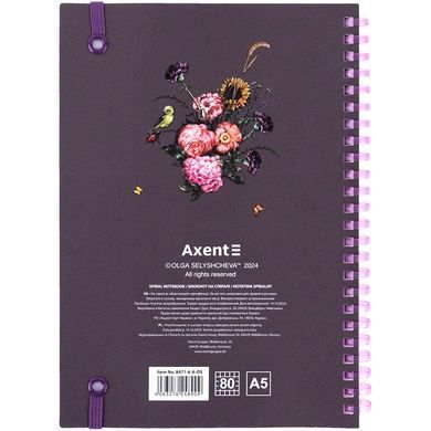 Блокнот на спіралі карт. обк., А5,80 арк,кл.,OS,Purple field 8471-6-a-os фото