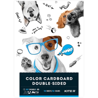 Картон кольоровий двосторонній Kite Dogs K22-255-1, А4 K22-255-1 фото