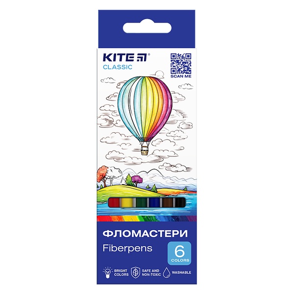 Фломастери Kite Classic K-446, 6 кольорів K-446 фото